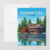 Saranac Lake New York Briefkaart (Voorkant / Achterkant)
