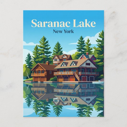 Saranac Lake New York Briefkaart (Voorkant)