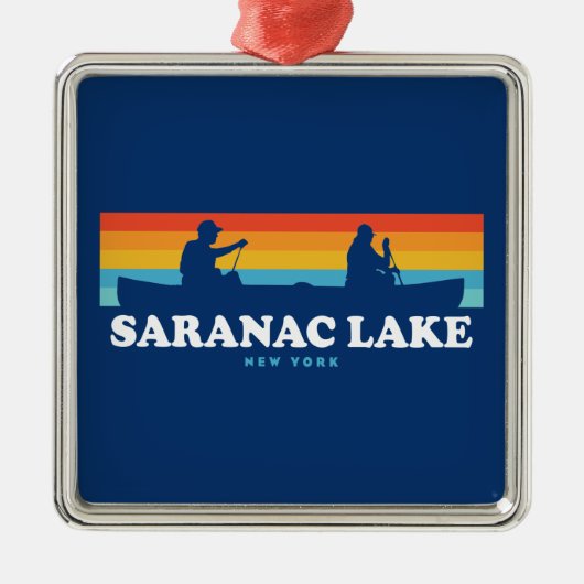 Saranac Lake New York Canoe Metalen Ornament (Voorkant)