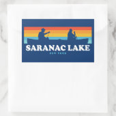 Saranac Lake New York Canoe Rechthoekige Sticker (Tas)