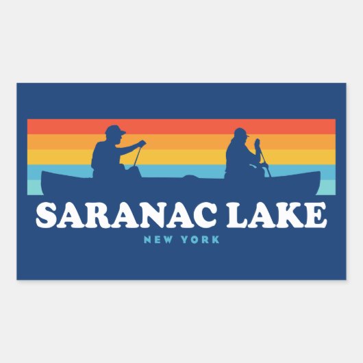 Saranac Lake New York Canoe Rechthoekige Sticker (Voorkant)