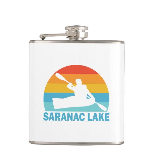Saranac Lake New York Kajak Heupfles (Voorkant)
