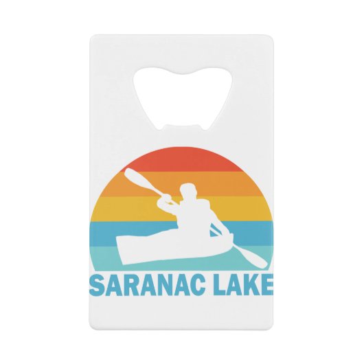 Saranac Lake New York Kayak Creditkaart Flessenopener (Voorkant)