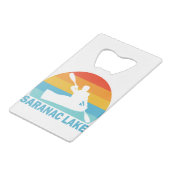 Saranac Lake New York Kayak Creditkaart Flessenopener (Voorkant Gekanteld)