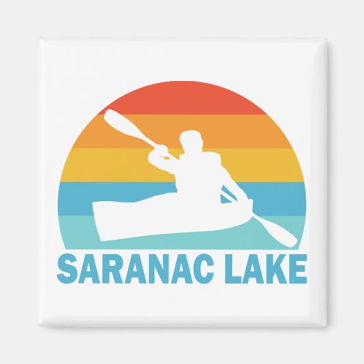 Saranac Lake New York Kayak Magneet (Voorkant)