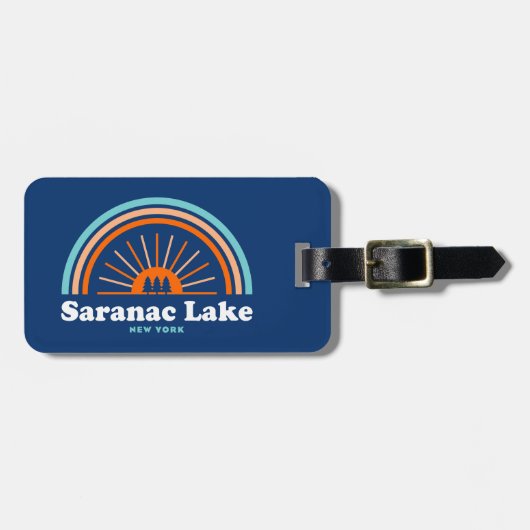 Saranac Lake New York Rainbow Bagagelabel (Voorkant horizontaal)