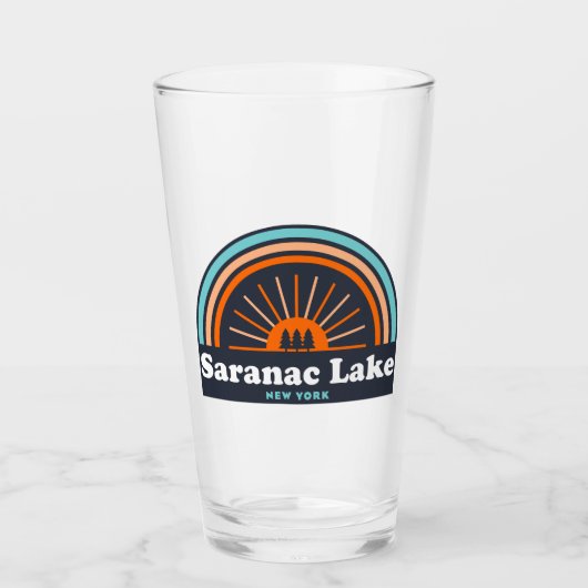 Saranac Lake New York Rainbow Glas (Voorkant)