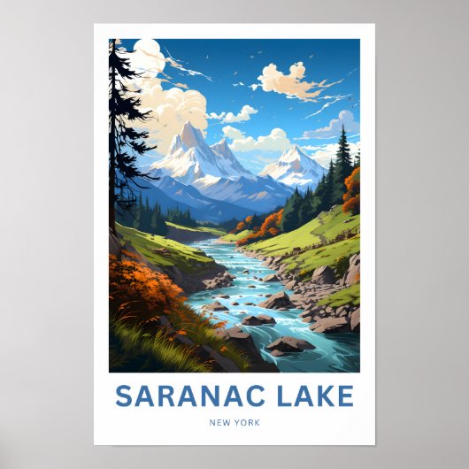 Saranac Lake New York Reisprint Poster (Voorkant)