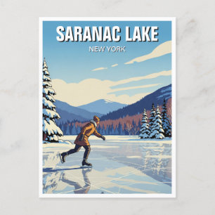 Saranac Lake New York Schaatsen Reizen Briefkaart