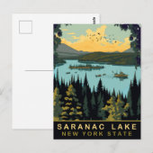 Saranac Lake, NY, Vintage reizen Briefkaart (Voorkant / Achterkant)