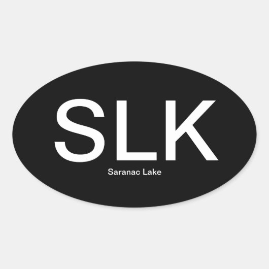 Saranac Lake SLK ovale Bumpersticker Ovale Sticker (Voorkant)
