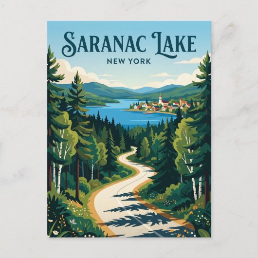 Saranac Lake VS Briefkaart (Voorkant)