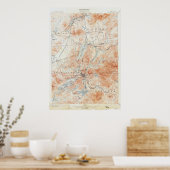 Saranac New York Topografische kaart Poster (Keuken)