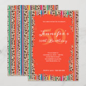 Sarape Leopard Grunge Safari Oranje 50th Birthday Kaart (Voorkant / Achterkant)