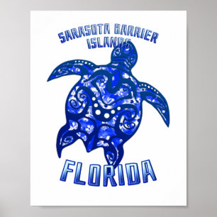 Sarasota Barrier Florida Vakantie Stam Turtle Poster