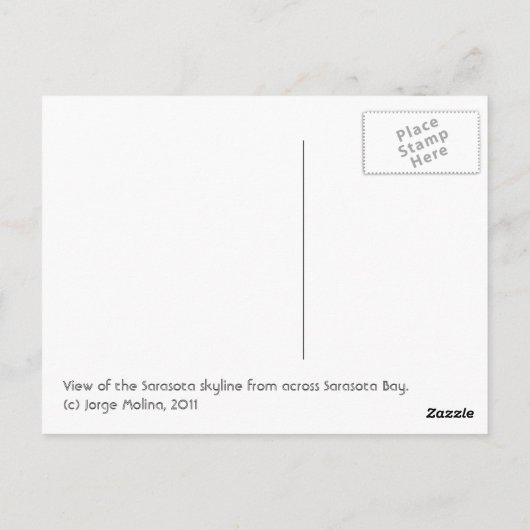 Sarasota Bay Briefkaart (Achterkant)