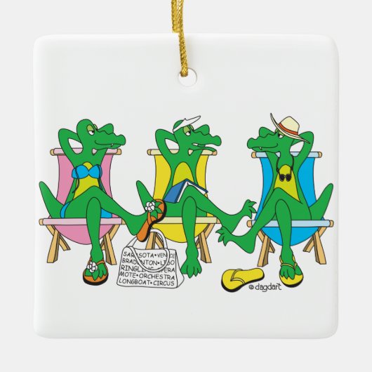 Sarasota Beach Ceramic Ornament (Voorkant)