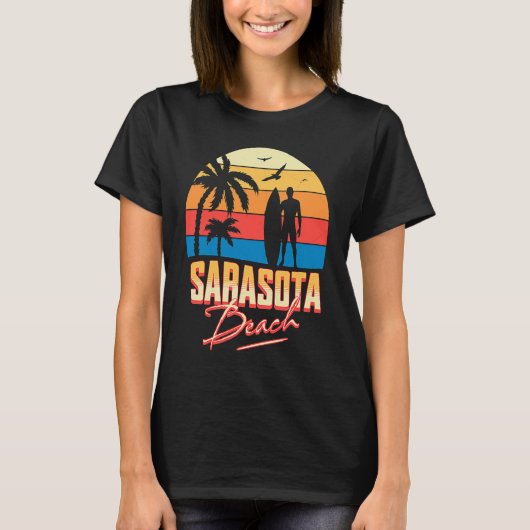 Sarasota Beach Florida Surfen Surfer Ocean Summer T-shirt (Voorkant)