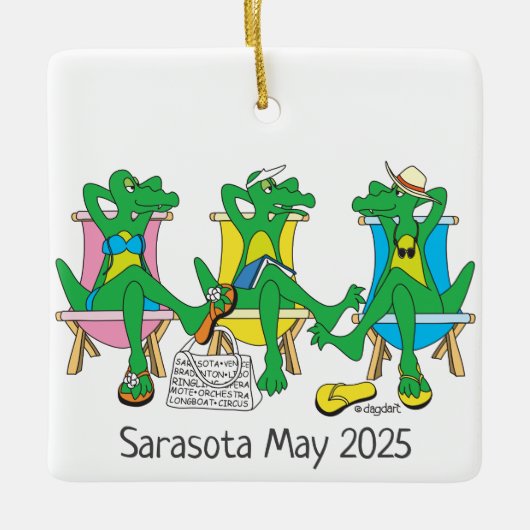 Sarasota Beach Gators Keramisch Ornament (Voorkant)