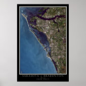 Sarasota - Bradenton Florida Satellite Poster Map (Voorkant)