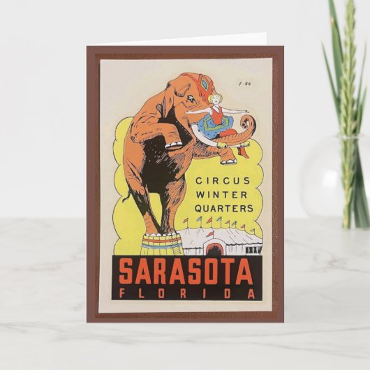 Sarasota Circus Wenskaart Kaart (Voorkant)