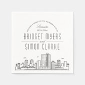 Sarasota Deco Skyline | Weddenschap Napkins Servet (Voorkant)