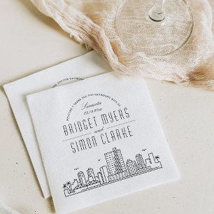 Sarasota Deco Skyline Weddenschap Napkins Servet