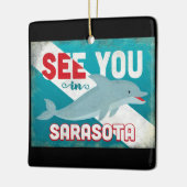 Sarasota Dolphin - Retro Vintage Travel Keramisch Ornament (Links)