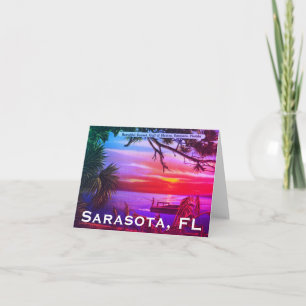  Sarasota, FL Beach Sunset - Golf van Mexico Kaart