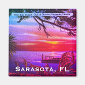  Sarasota, FL Beach Sunset - Golf van Mexico Magneet (Voorkant)