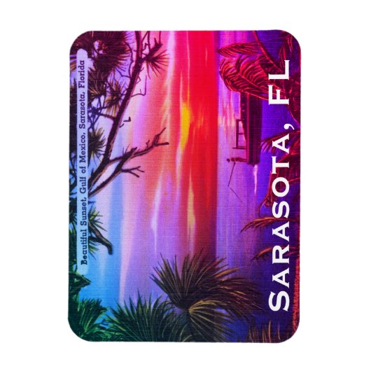  Sarasota, FL Beach Sunset - Golf van Mexico Magneet (Verticaal)