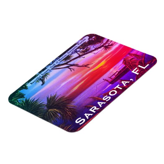  Sarasota, FL Beach Sunset - Golf van Mexico Magneet (Linkerzijde)