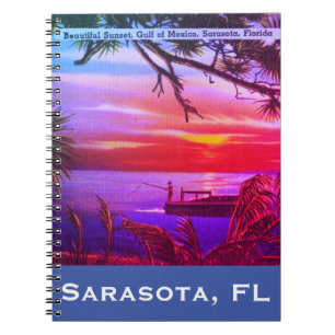 Sarasota, FL Beach Sunset - Golf van Mexico Notitieboek