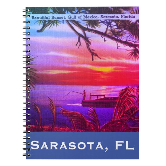 Sarasota, FL Beach Sunset - Golf van Mexico Notitieboek (Voorkant)