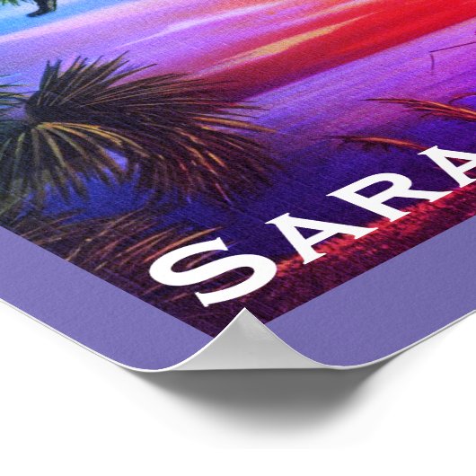  Sarasota, FL Beach Sunset - Golf van Mexico Poster (Hoek)