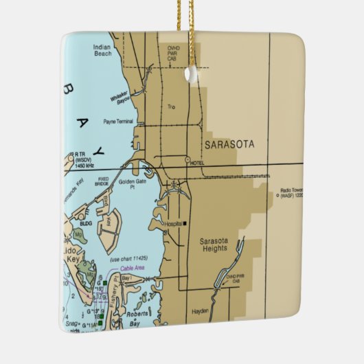 Sarasota FL Chart Keramisch Ornament (Rechts)