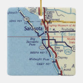 Sarasota FL Classic Map Keramisch Ornament (Achterkant)