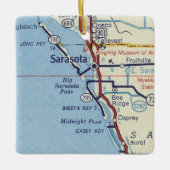 Sarasota FL Classic Map Keramisch Ornament (Voorkant)