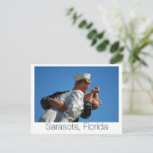 Sarasota, FL Kissing Sailor Briefkaart (Staand voorkant)
