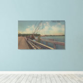 Sarasota, FL - Uitzicht van mensen Gevist Canvas Afdruk (Insitu (Houten vloer))