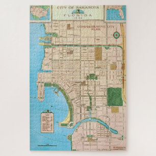 Sarasota FL Vintage Kaart 20x30 Legpuzzel