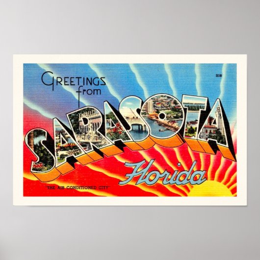Sarasota Florida 11x17 Vintage Print (Voorkant)