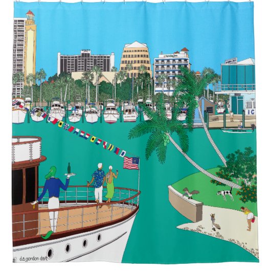 Sarasota Florida Bayfront Douchegordijn (Voorkant)