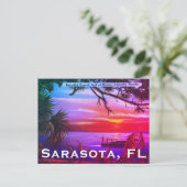 Sarasota, Florida Beach Sunset - Golf van Mexico Briefkaart (Staand voorkant)