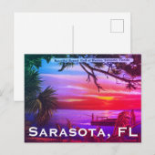 Sarasota, Florida Beach Sunset - Golf van Mexico Briefkaart (Voorkant / Achterkant)