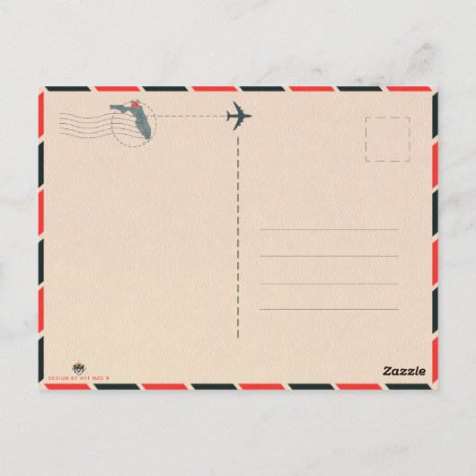 Sarasota Florida Beach Tropische palmboom jaren 19 Briefkaart (Achterkant)