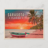 Sarasota Florida Beach Tropische palmboom jaren 19 Briefkaart (Voorkant)