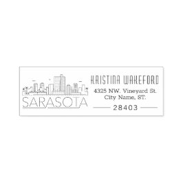 Sarasota, Florida City Skyline | Aangepast adres Zelfinktende Stempel