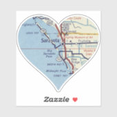 Sarasota Florida Classic kaart Sticker (Vel)