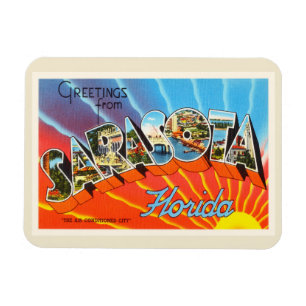 Sarasota Florida FL Old Vintage Travel Souvenir Magneet